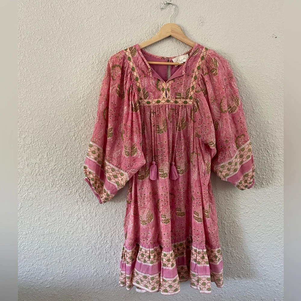 Cleobella Pink and Gold Patterned Mini Dress - Picture 13 of 13